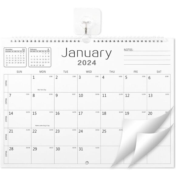 Desk Calendar 2023-2024 17x12 Wall 3 Pk Thick Paper & Notes Section Teacher S - Picture 7 of 13